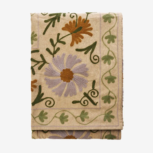Madam Stoltz Suzani embroidered throw