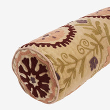 Madam Stolz Suzani embroidered velvet bolster cushion