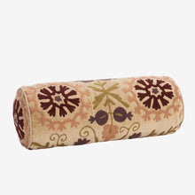 Madam Stoltz Suzani Embroidered Velvet Bolster Cushion
