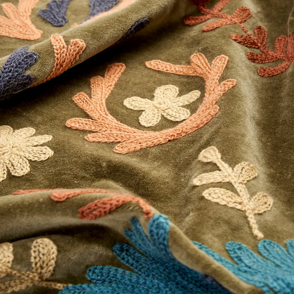 Madam Stolz Suzani embroidered velvet throw