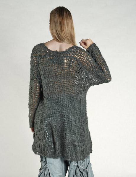 Rundholz SS26 2650702 silk Pullover - Seaweed