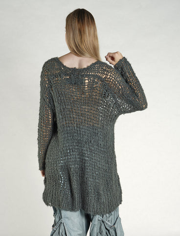 Rundholz SS26 2650702 silk Pullover - Seaweed
