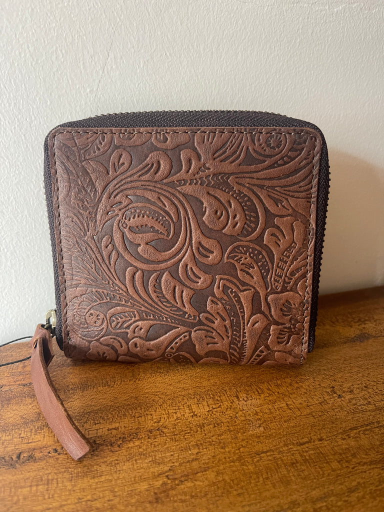 CollardManson Square Wallet- Brown Floral