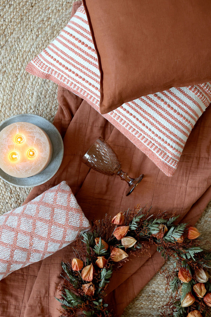 Linen Cushion cover  L50/W50 cm terracotta