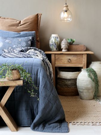 Quilt Bedspread Vintage L240/W240 cm midnight