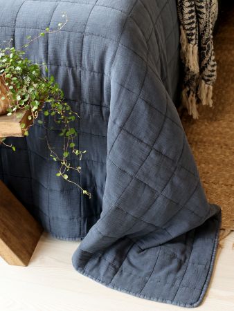 Quilt Bedspread Vintage L240/W240 cm midnight
