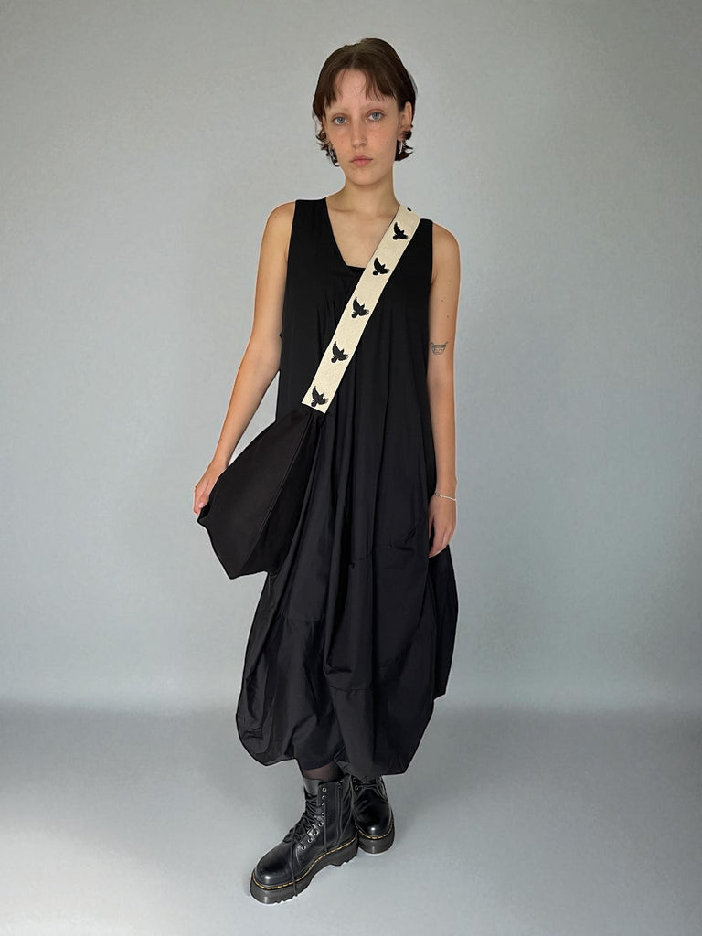 WDTS canvas Parachute Bag crow embroidered webbed strap