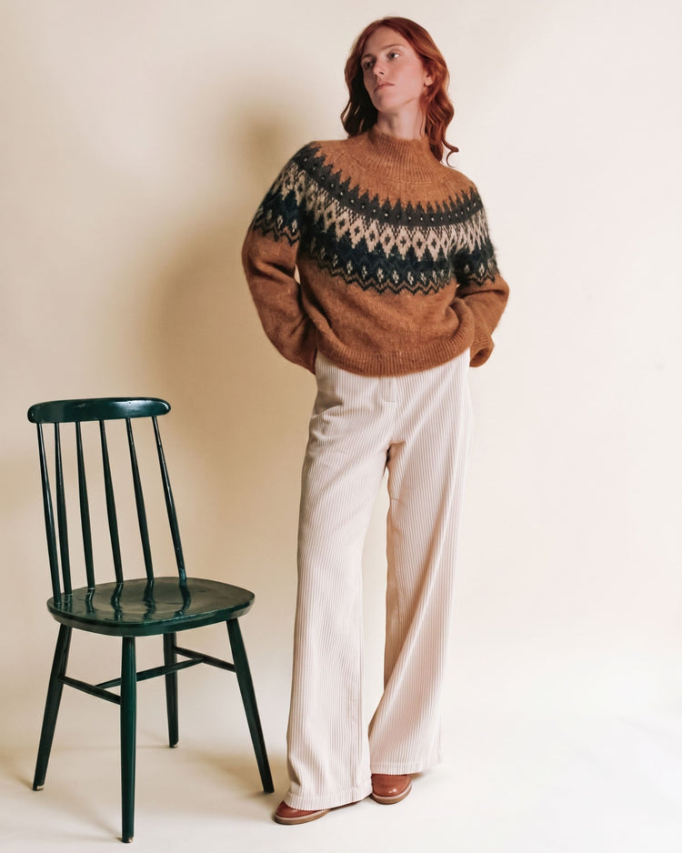 AW26 PULL JACQUARD COL MONTANT