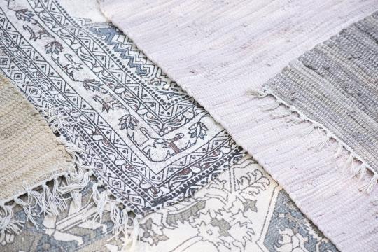 IB Handwoven Rug Brown and Dusty Blue