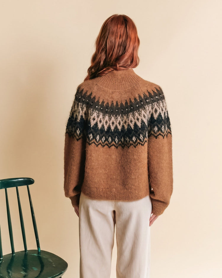 AW26 PULL JACQUARD COL MONTANT