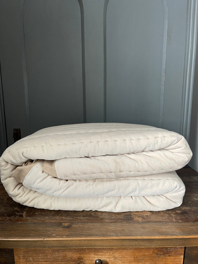 Maitri: Stonewashed Velvet quilt - OLD PINK