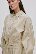 Rabens Saloner Poplin shirt box pleat sleeve Veda Grey and Black available