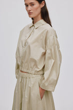 Rabens Saloner Poplin shirt box pleat sleeve Veda Grey and Black available