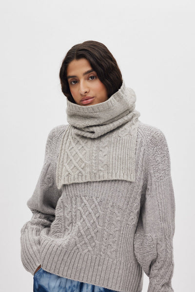 Rabens Saloner Patchwork knit neck warmer Tamy