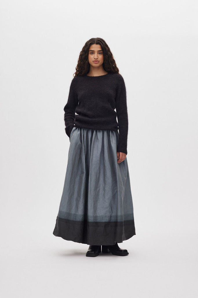 Rabens Saloner Black Fluffy knit open back sweater Dinea