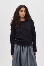 Rabens Saloner Black Fluffy knit open back sweater Dinea
