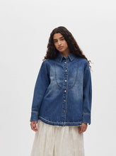 Rabens Saloner Paia Denim bib shirt I Dark indigo