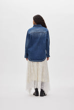 Rabens Saloner Paia Denim bib shirt I Dark indigo