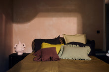 HK Living : Ruffle cushion, chestnut
