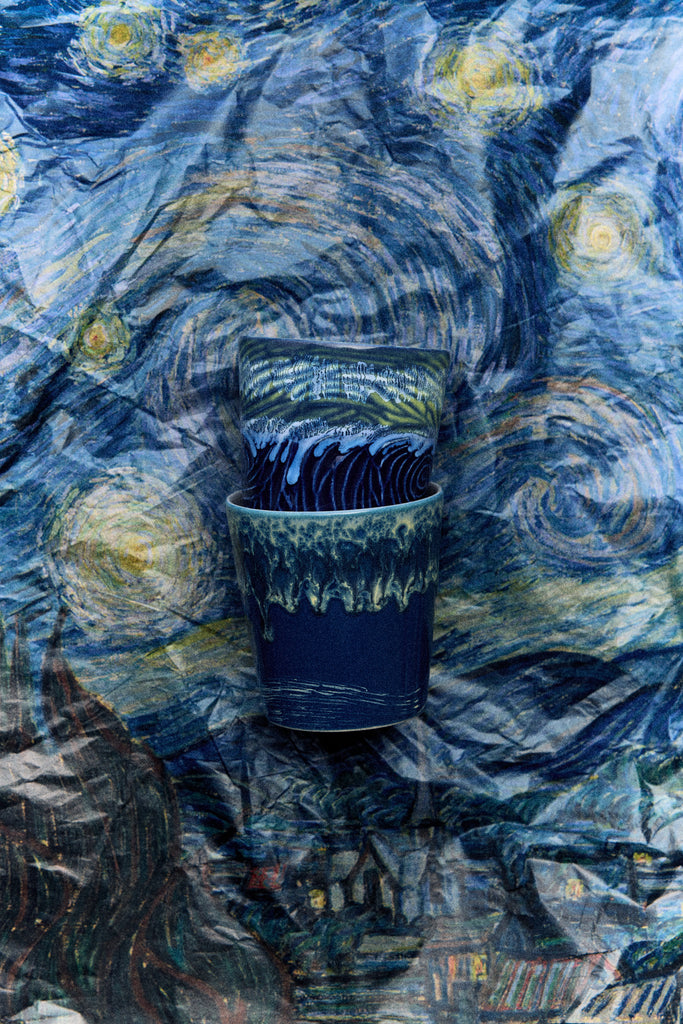 HK Living : 70s ceramics: Van Gogh coffee mugs (set of 2)