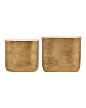 Side table, HDCajas with storage, golden