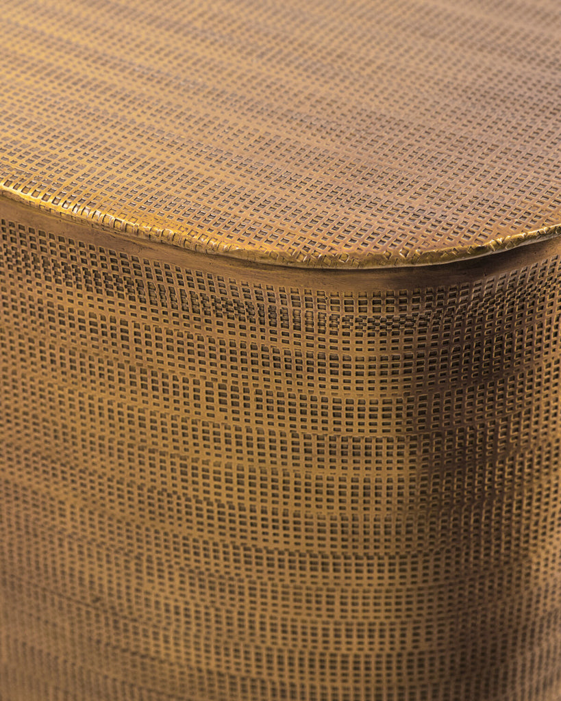 Side table, HDCajas with storage, golden