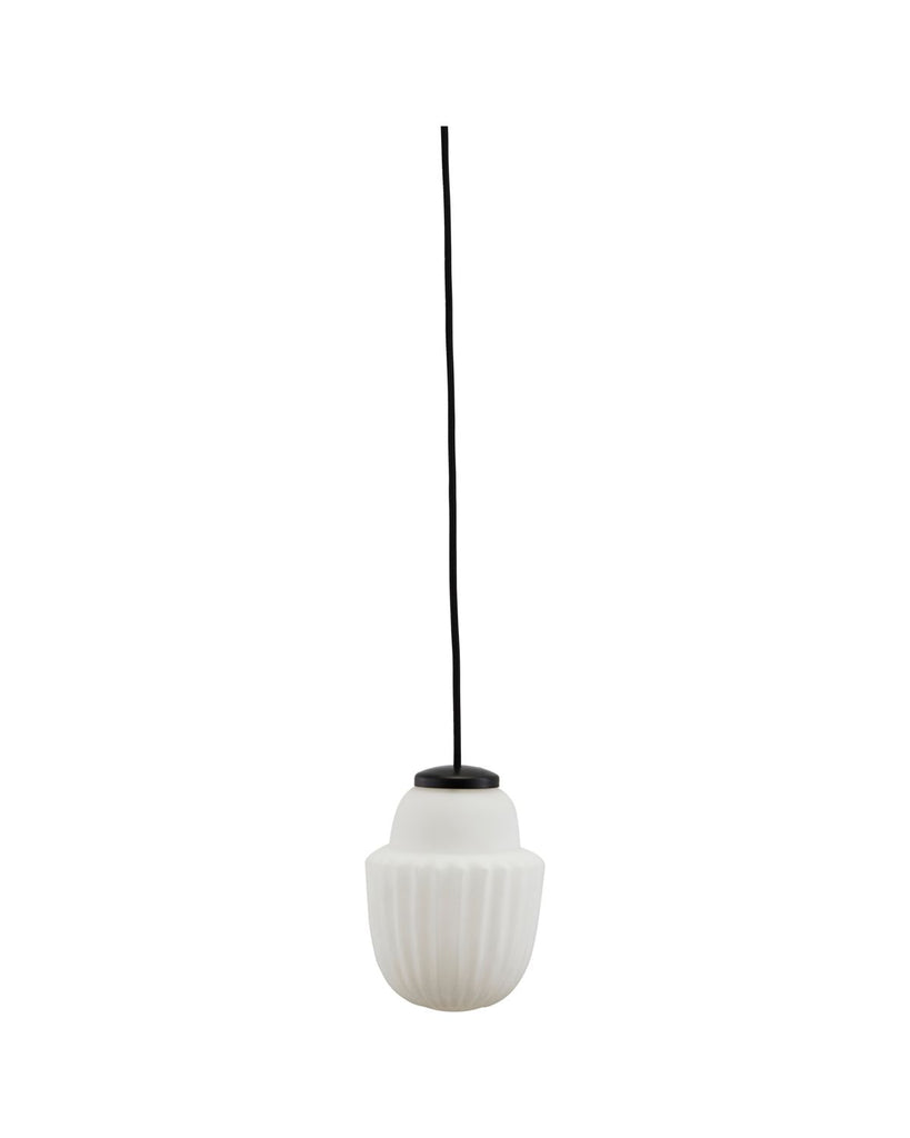 Lamp, Acorn, White  Glass, Metal