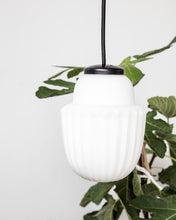 Lamp, Acorn, White  Glass, Metal