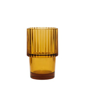 Glass, Rills, Amber, Brown set of 4