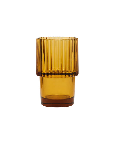 Glass, Rills, Amber, Brown set of 4