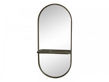 Mirror w. shelf antique brass