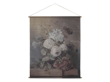 Canvas w. floral print 254 H145/L124 cm