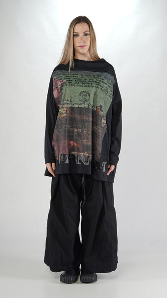 Rundholz AW25 2300504 t-shirt waikiki black print