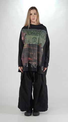 Rundholz AW25 2300504 t-shirt waikiki black print