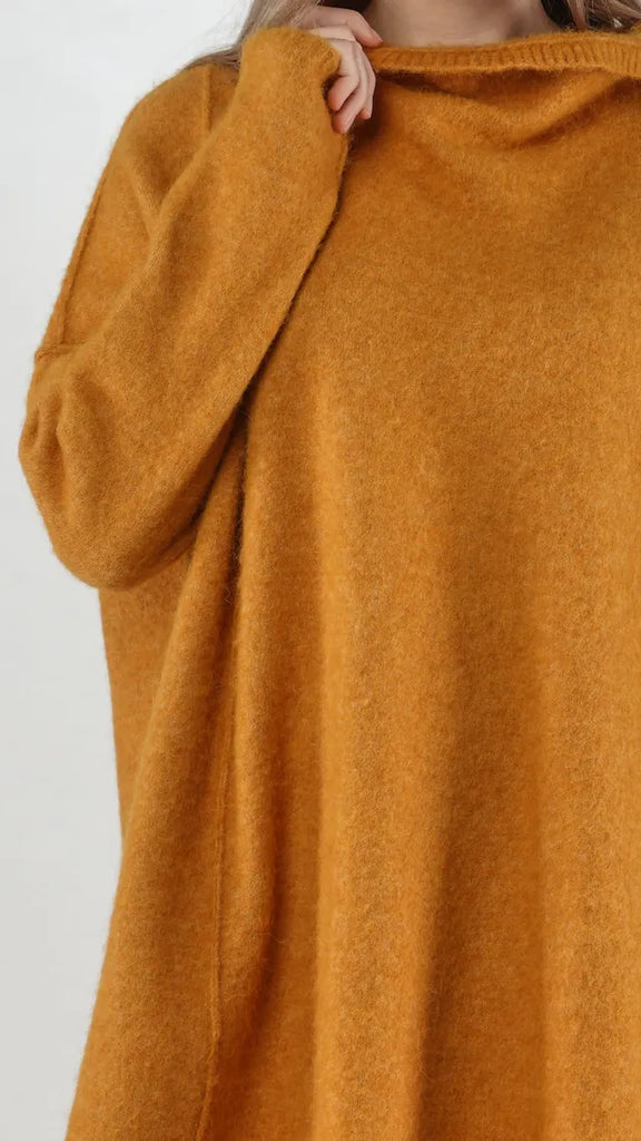 Rundholz AW25 2467003 knitted tunic lagoon mel