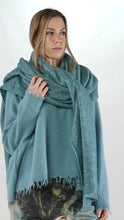 Rundholz AW25 2467706 knitted scarf lagoon mel