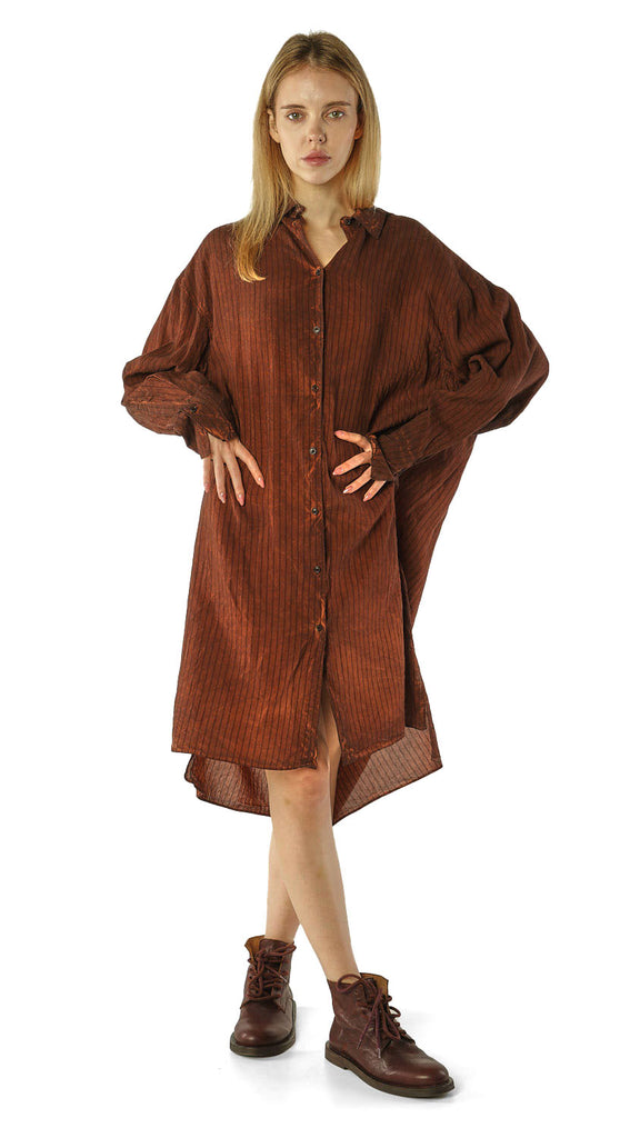 Rundholz AW26 2131902 tunic henna cloud stripe