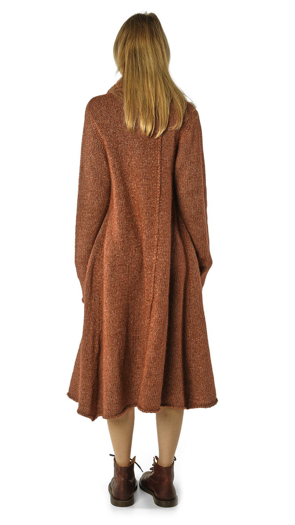Rundholz AW26 2257205 knitted coat henna melange