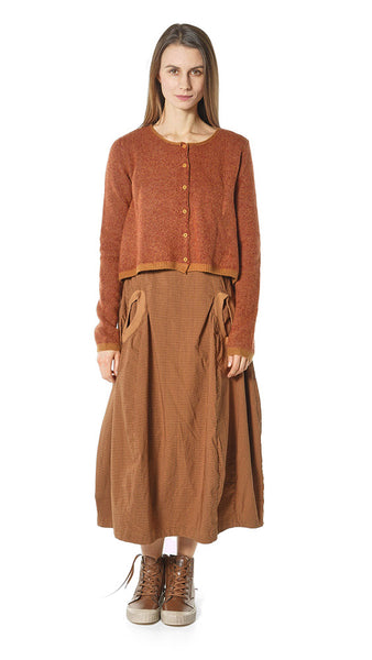 Rundholz AW26 3277101 cardigan bronze lava jacquard
