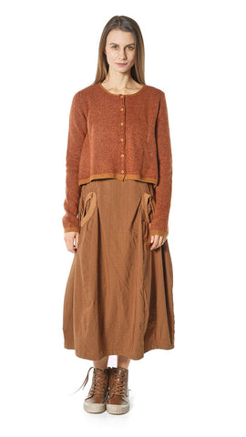 Rundholz AW26 3277101 cardigan bronze lava jacquard
