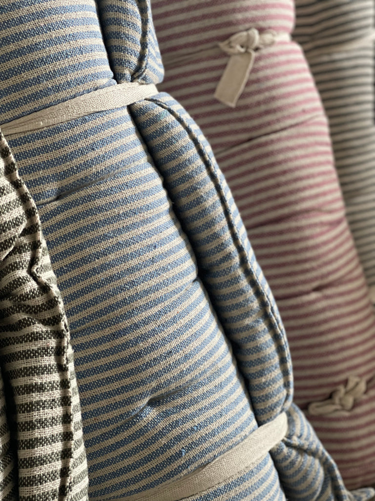 Maitri: Recycled Cream and Olive stripes mattress