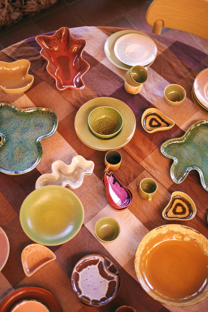 HK Living : chef ceramics : cup and saucer, moss green
