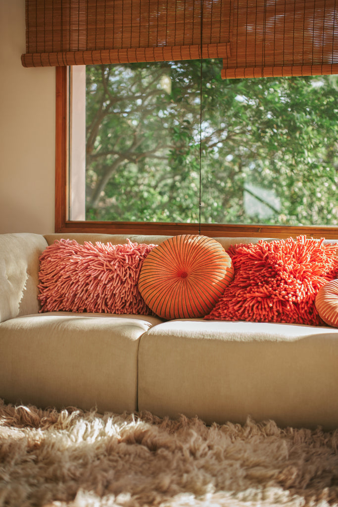 HK Living : Rugged woolen cushion pink (60x40cm)