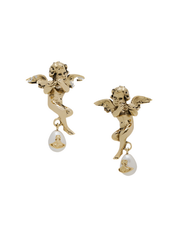 Vivienne Westwood PUTTI EARRINGS - ANTIQUE GOLD / CREAMROSE