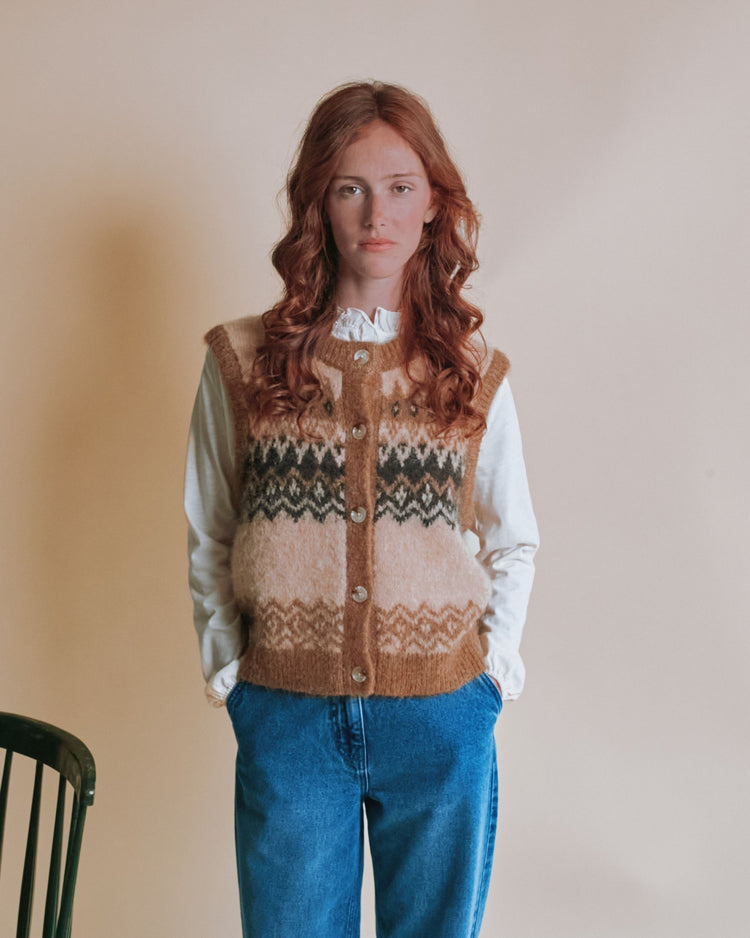 AW26 PULL BEIGE CARAMEL Cardigan