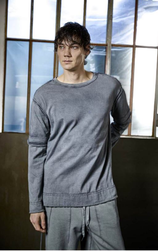 Andrea Ya’aqov T-Shirt Double Sleeves - Faded grey
