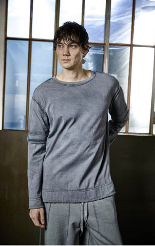 Andrea Ya’aqov T-Shirt Double Sleeves - Faded grey