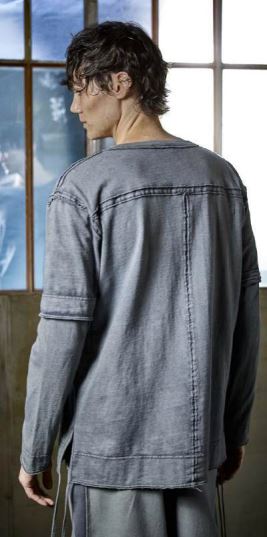 Andrea Ya’aqov T-Shirt Double Sleeves - Faded grey