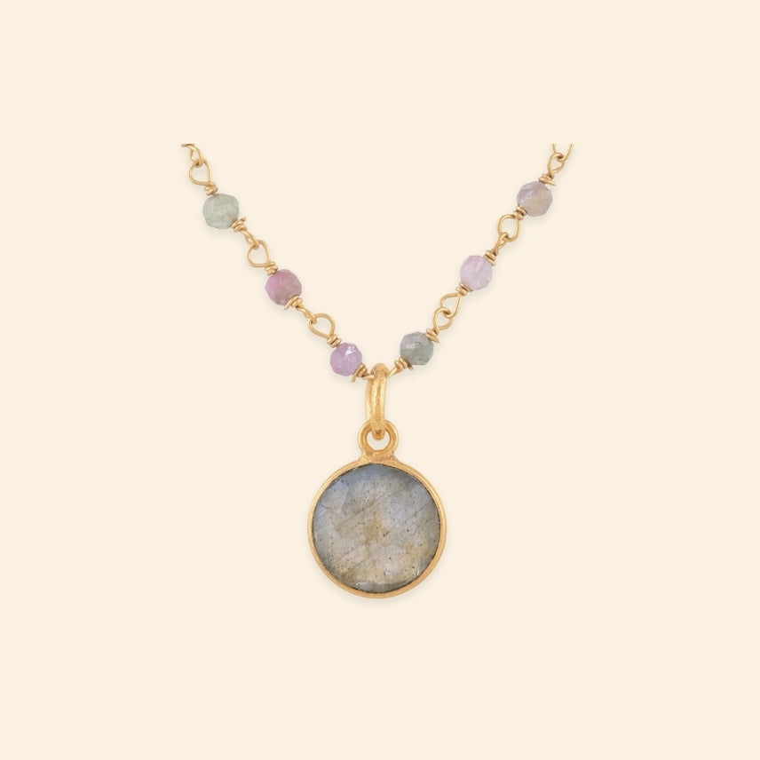 Ekadori Zion Stone Necklace Grey, Labradorite