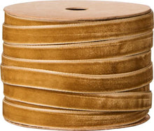 Ib Laursen velvet ribbon on spool 10m clay